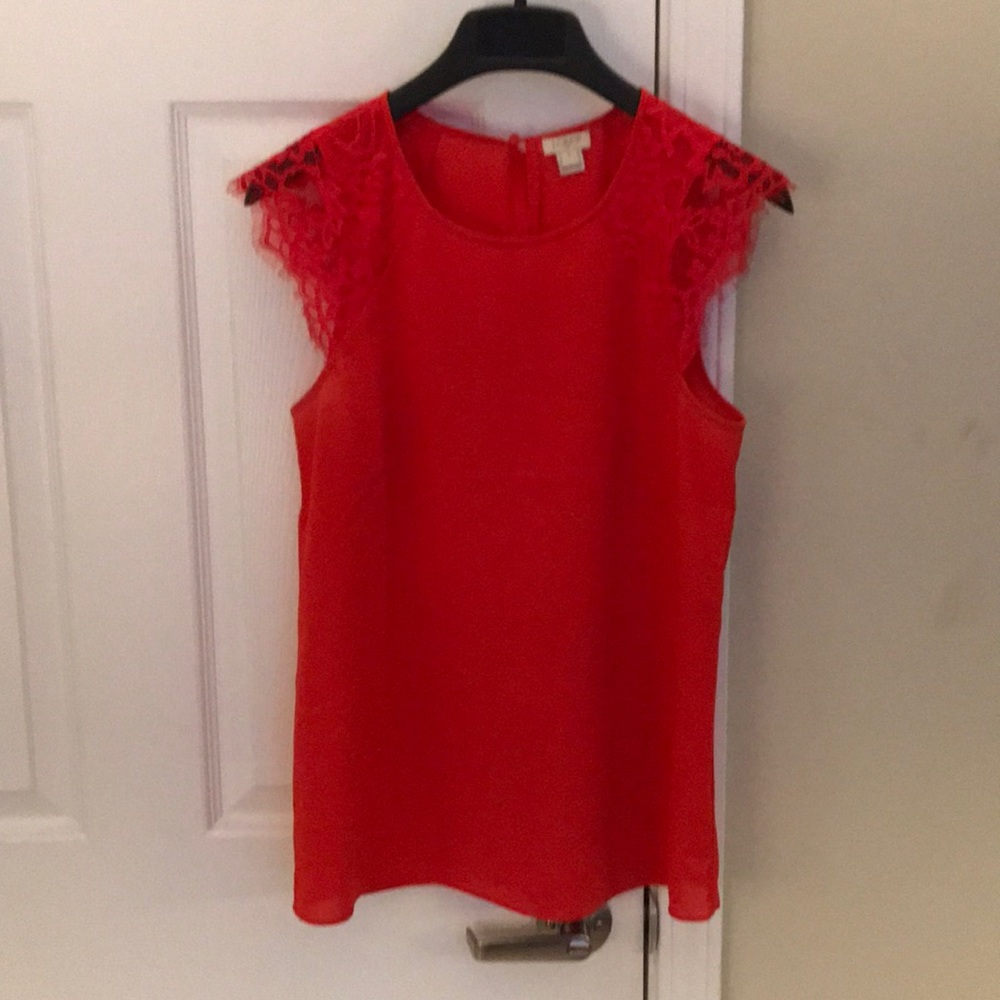 Red j crew factory blouse